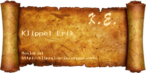 Klippel Erik névjegykártya